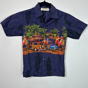 Vintage 90s Royal Hawaiian Creations Kids Made in Hawaii Surf Car Shirt size 8